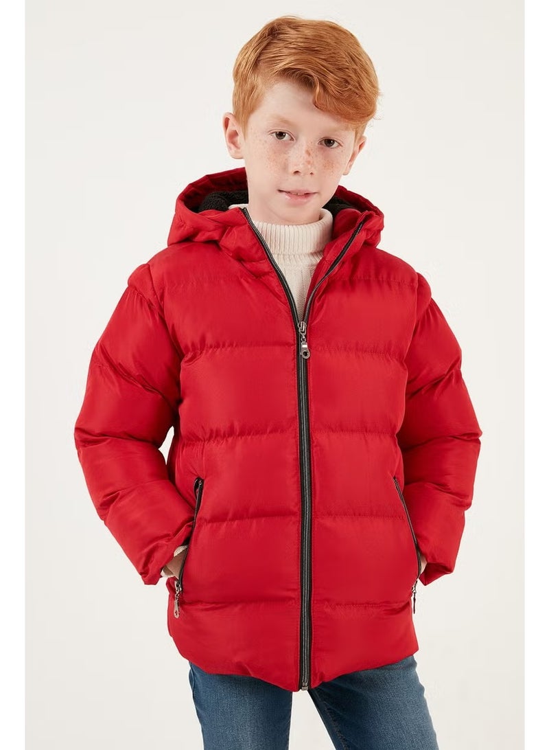 Lela Plush Lined Hooded Winter Coat with Pockets Boys' Coat 5761911 - Image 3